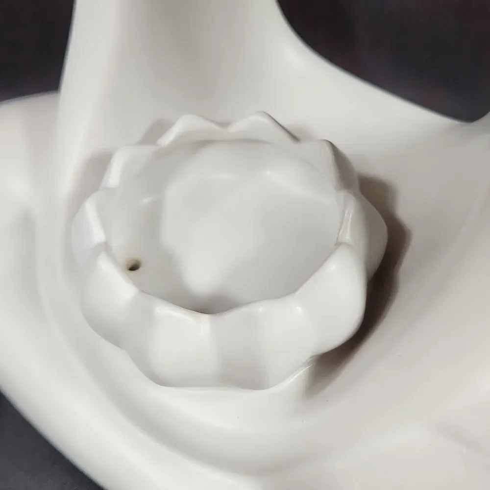 🩵NIB PartyLite White Zen Incense & Tealight Candle Holder